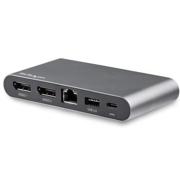 StarTech.com USB C Dock, 4K Dual Monitor DisplayPort, Mini Laptop Docking Station, 100W Power Delivery Passthrough, GbE, 2-Port USB-A Hub, USB Type-C Multiport Adapter 3.3' Cable, Dual DP