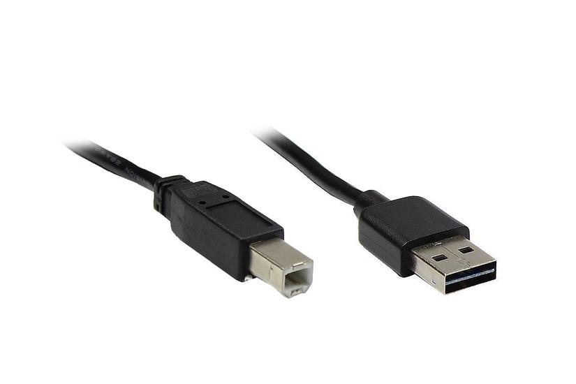 Alcasa USB 2.0 A/B, 3m USB-kabel USB A USB B Sort