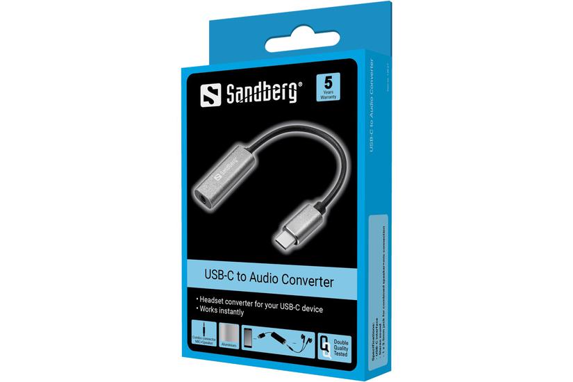 Sandberg USB-C til hovedtelefon jackstikadapter