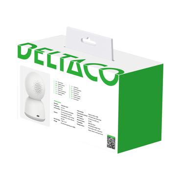 Deltaco Smart WiFi-kamera med motoriseret panorering og h&aelig;ldning, hvid