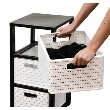 Rotho Country regał duży z 3 szufladami biały/ antracyt