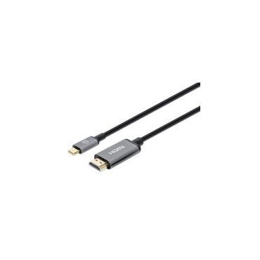 Manhattan 153607 videokabel adapter 2 m HDMI Type A (Standard) USB Type-C Sort, S&oslash;lv