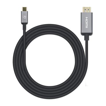 Manhattan 153607 videokabel adapter 2 m HDMI Type A (Standard) USB Type-C Sort, S&oslash;lv