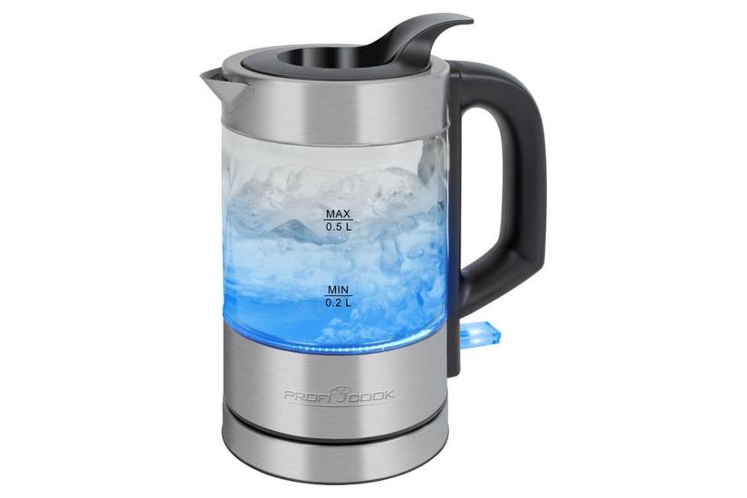 ProfiCook PC-WKS 1228 G elkedel 0,5 L 1100 W Rustfrit st&aring;l, Transparent