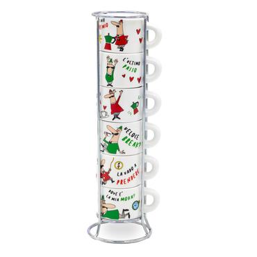 Bialetti L'Omino Italiano kop Flerfarvet Espresso 6 stk