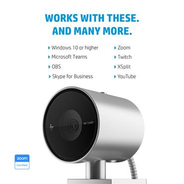 HP 950 - Webcam - farve - 3840 x 2160 - audio - USB