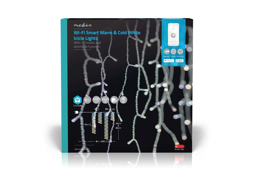 Nedis WIFILXC04W400 dekorativ belysning Dekorativ lyskæde Hvid 400 Lampe( r) LED 3,67 W G