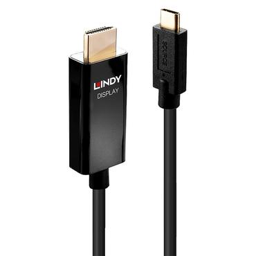 Lindy 43292 videokabel adapter 2 m USB Type-C HDMI Type A (Standard) Sort