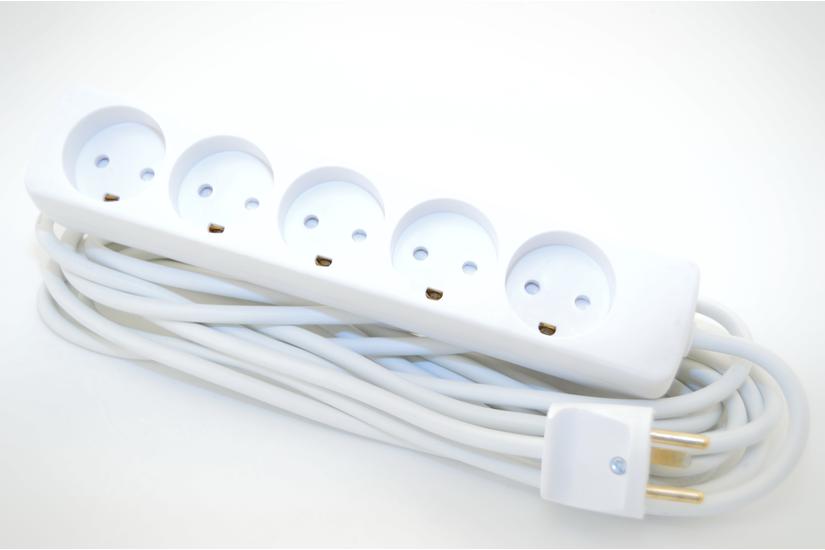 Stikdåse 5R Hvid M/J 5 Meter