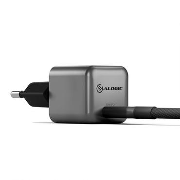 ALOGIC WCG1X30SGR-EU oplader til mobil enhed Mobiltelefon, Laptop, Smartphone, Tablet Sort, Gr&aring; Vekselstr&oslash;m Hurtig opladning Indend&oslash;rs