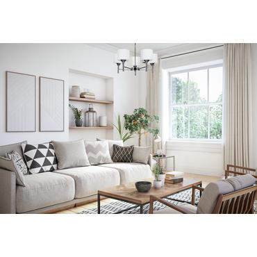 Activejet Klassisk lysekrone vedh&aelig;ng loftslampe MIRA Chrome 5xE27 til stuen