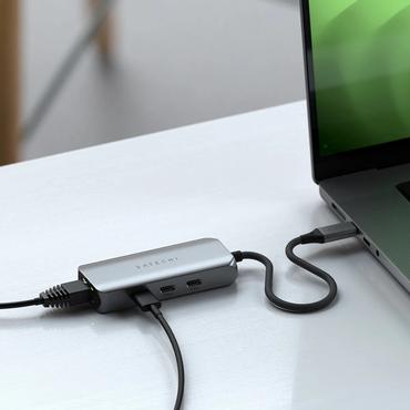 Satechi 4-in-1 - dockningsstation - USB-C 3.2 Gen 2 - 2.5GbE, 1GbE