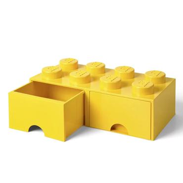 LEGO Brick Drawer (8 Knobs)Bright Yellow Leget&oslash;jsopbevaringsboks Fritst&aring;ende Gul