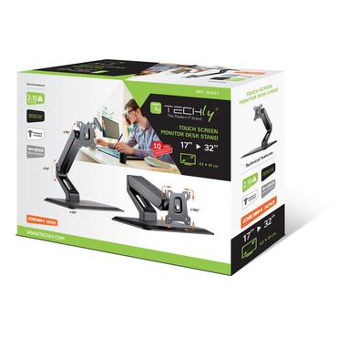 Techly ICA-LCD 35TS skærmbeslag og -stativer 81,3 cm (32") Skrivebord Sort