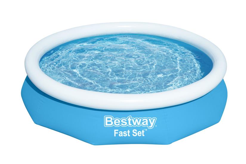 Bestway 57458 swimmingpool til over jorden Oppustelig pool Rund 3200 L Bl&aring;, Hvid