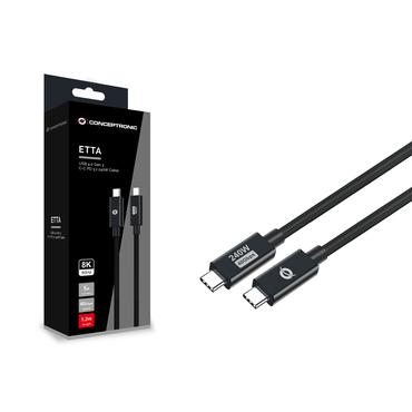 CONCEPTRONIC Kabel USB-C 4.0 -> C St/St 1.20m 5A 40Gbps sv