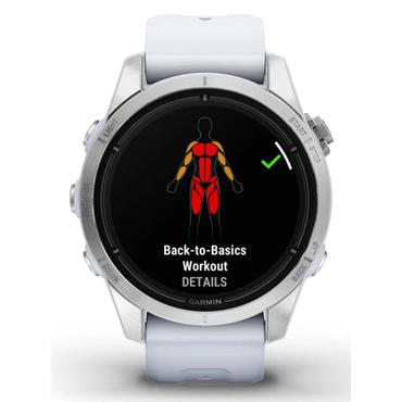 Garmin epix Pro Standard Edition 2a generation - silverfiberf&ouml;rst&auml;rkt polymer - Ja smart klocka med band - whitestone - 32 GB