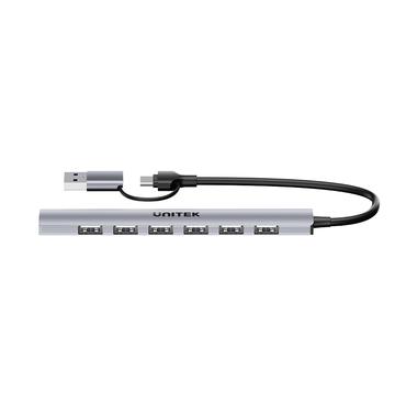 UNITEK H1209AGY01 interface hub USB Type-C 5000 Mbit/s Grå
