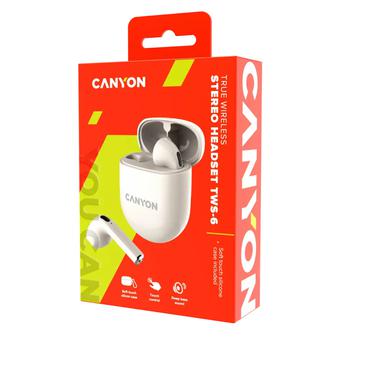 Canyon Bluetooth Headset TWS-6   Gaming Mode/BT 5.3    beige retail