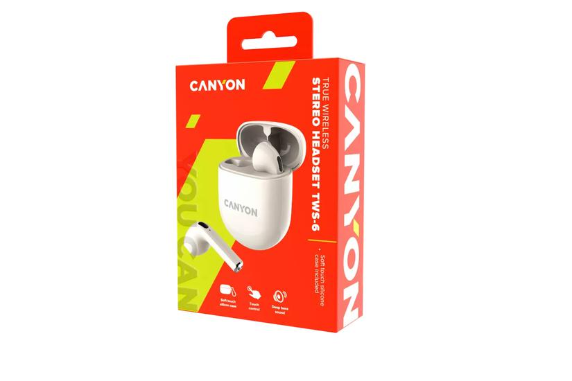 Canyon Bluetooth Headset TWS-6   Gaming Mode/BT 5.3    beige retail