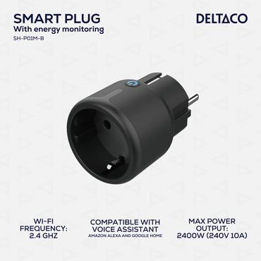 DELTACO SH-P01M-B - smart stik - 802.11b/g/n - sort