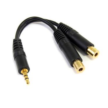 StarTech.com 6 in. 3.5mm Audio Splitter Cable - Stereo Splitter Cable - Gold Terminals - 3.5mm Male to 2x 3.5mm Female - Headphone Splitter (MUY1MFF) - ljudsplitter - 15.2 cm