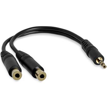 StarTech.com 6 in. 3.5mm Audio Splitter Cable - Stereo Splitter Cable - Gold Terminals - 3.5mm Male to 2x 3.5mm Female - Headphone Splitter (MUY1MFF) - ljudsplitter - 15.2 cm