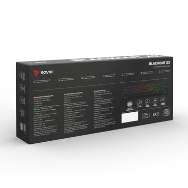 Savio BLACKOUT X2 RED tastatur Spil USB QWERTY US International Sort