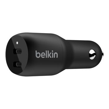 Belkin BoostCharge Dual Charger bilstrømsadapter - 24 pin USB-C - 36 Watt