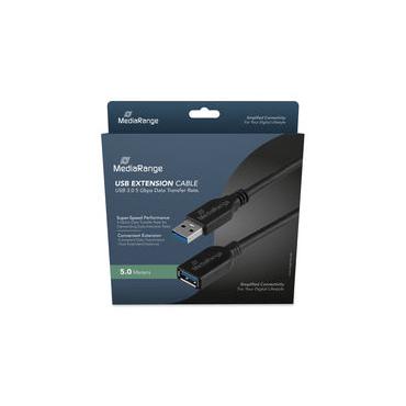 MediaRange MRCS241 USB-kabel USB 3.2 Gen 1 (3.1 Gen 1) 5 m USB A Sort