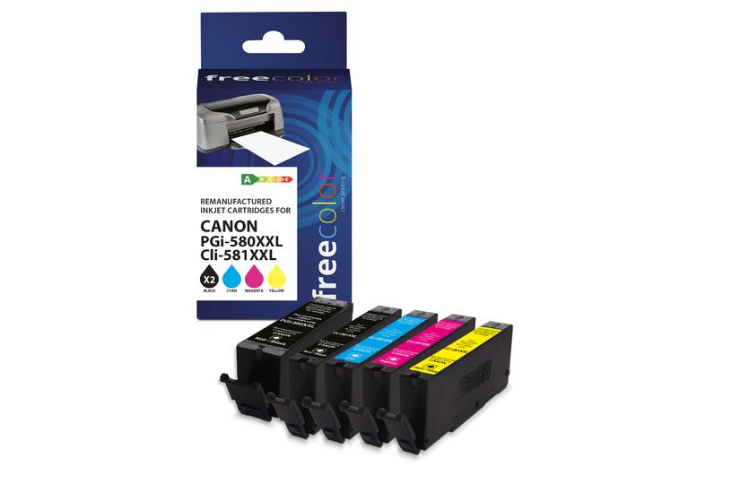 Freecolor Patrone Canon PGI-580XXL black+CLI-581XXL BK/C/M/Y remanufactured