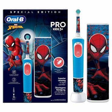 Oral-B Vitality Pro Kids Spiderman Barn Roterende, pulserende tandbørste Blå, Rød