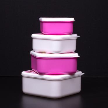 Thumbs Up 1002240 madkasse Frokostbokssæt Lyserød, Hvid 4 stk