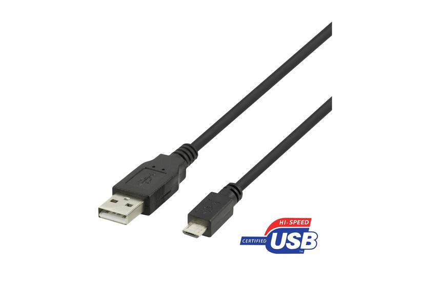 USB 2.0 Micro B cable, 2.4A, 1m black