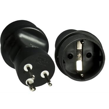 Schuko stik/ DK han, Sort
