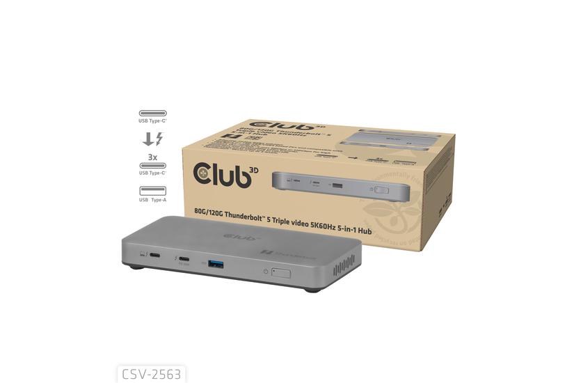 CLUB3D CSV-2563 interface hub Thunderbolt 5 120000 Mbit/s S&oslash;lv