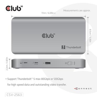 CLUB3D CSV-2563 interface hub Thunderbolt 5 120000 Mbit/s S&oslash;lv