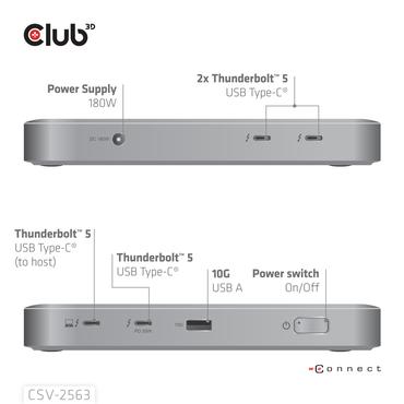 CLUB3D CSV-2563 interface hub Thunderbolt 5 120000 Mbit/s S&oslash;lv