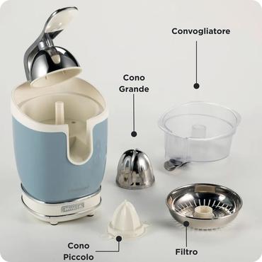 Vintage Zitruspresse (hellblau/creme)