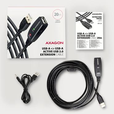 *AXAGON ADR-220 USB 2.0  A-M -> A-F act 20m cabl