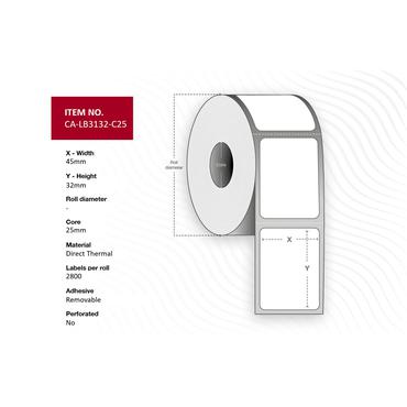 Label 45 x 32mm, Core 25mm,