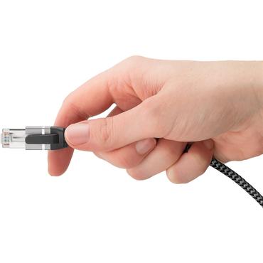 USB-C&trade; 3.1 to RJ45 Ethernet Cable, Slim, 10 m, 10 m, black - connects router, modem or network switch to USB-C&trade;