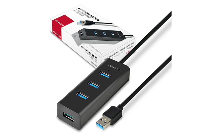 AXAGON HUE-S2BL - hubb - 4 portar