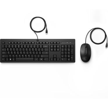 HP Tastatur+Maus 225 Set Kabelgebunden Schwarz