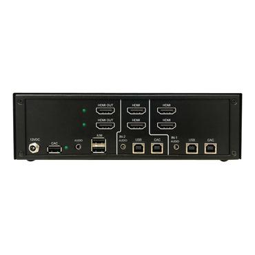 Tripp Lite Secure KVM Switch, 2-Port, Dual Head, HDMI to HDMI, 4K, NIAP PP4.0, Audio, CAC, TAA - KVM / audio-switch - 2 porte - TAA-kompatibel