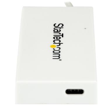 StarTech.com 4 Port USB C Hub with 1x USB-C & 3x USB-A Ports (SuperSpeed 5Gbps), USB Bus Powered, Compact Portable/Laptop USB 3.0 Adapter Hub, USB 3.1 Gen 1/USB 3.2 Gen 1 Type-C Hub, White - Windows/macOS/Linux (HB30C3A1CFBW) - hub - 4 porte