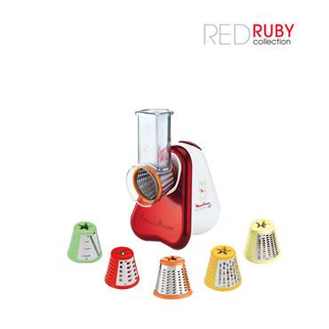 Moulinex DJ756G Elektriske rivejern og spiralizer Elektrisk rivejern Rød, Hvid