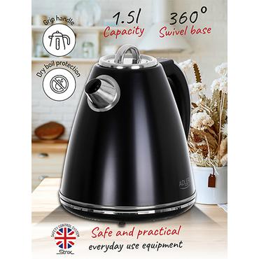 Adler AD 1343 elkedel 1,5 L 1850 W Sort