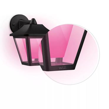 WiZ smarte Outdoor Wandleuchte Classic, 16 Mio. Farben, schwarz, IP44