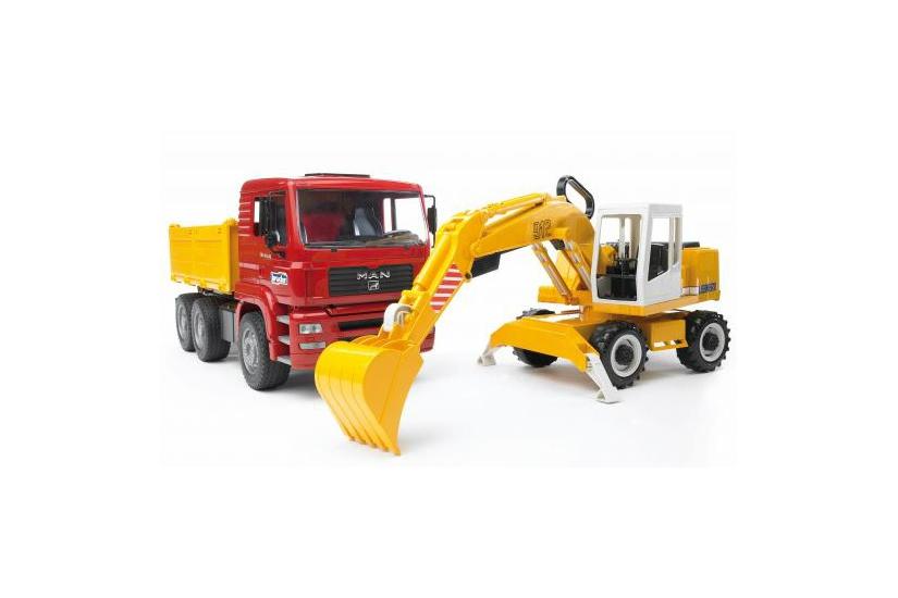 BRUDER Professional series - MAN TGA Construction truck with Liebherr Excavator